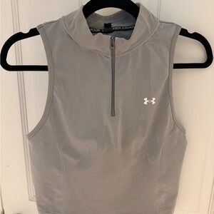 Under Armour Women's Light Gray Zip-Up Tank Top
